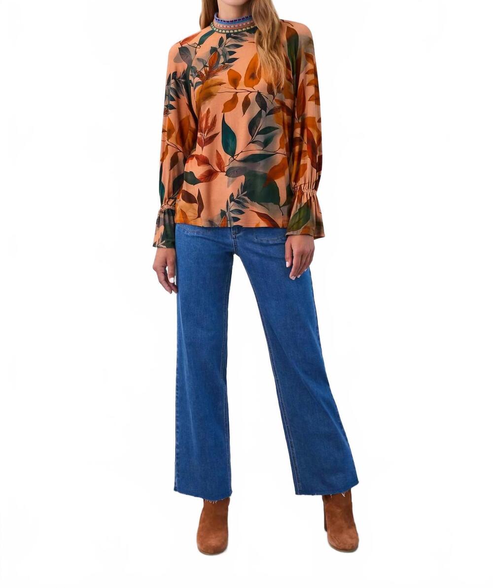NEW FDJ mock-neck trimmed top in miriam